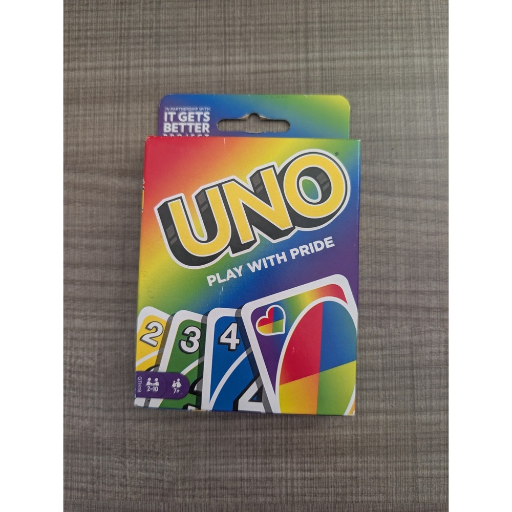 Mattel Games UNO Play with Pride Card Game 112 Cards LGBTQ+ It Gets Better GTH19
